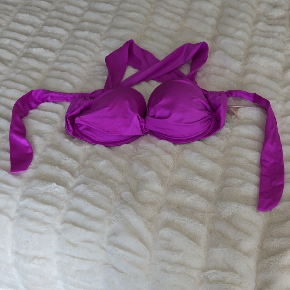 Victoria's Secret Radiant Purple Swimwear 34dd Top and Small Brazilian Bikini